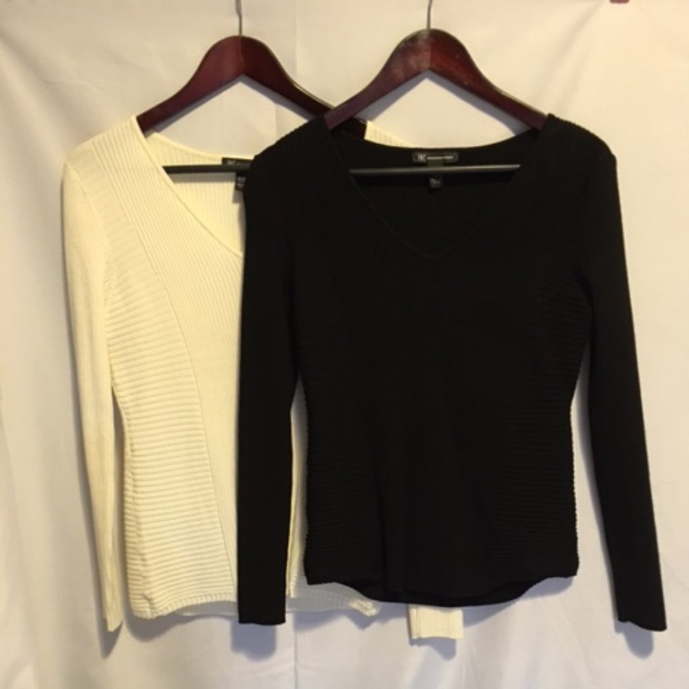 INC International Black and Cream Sweaters SZ XL